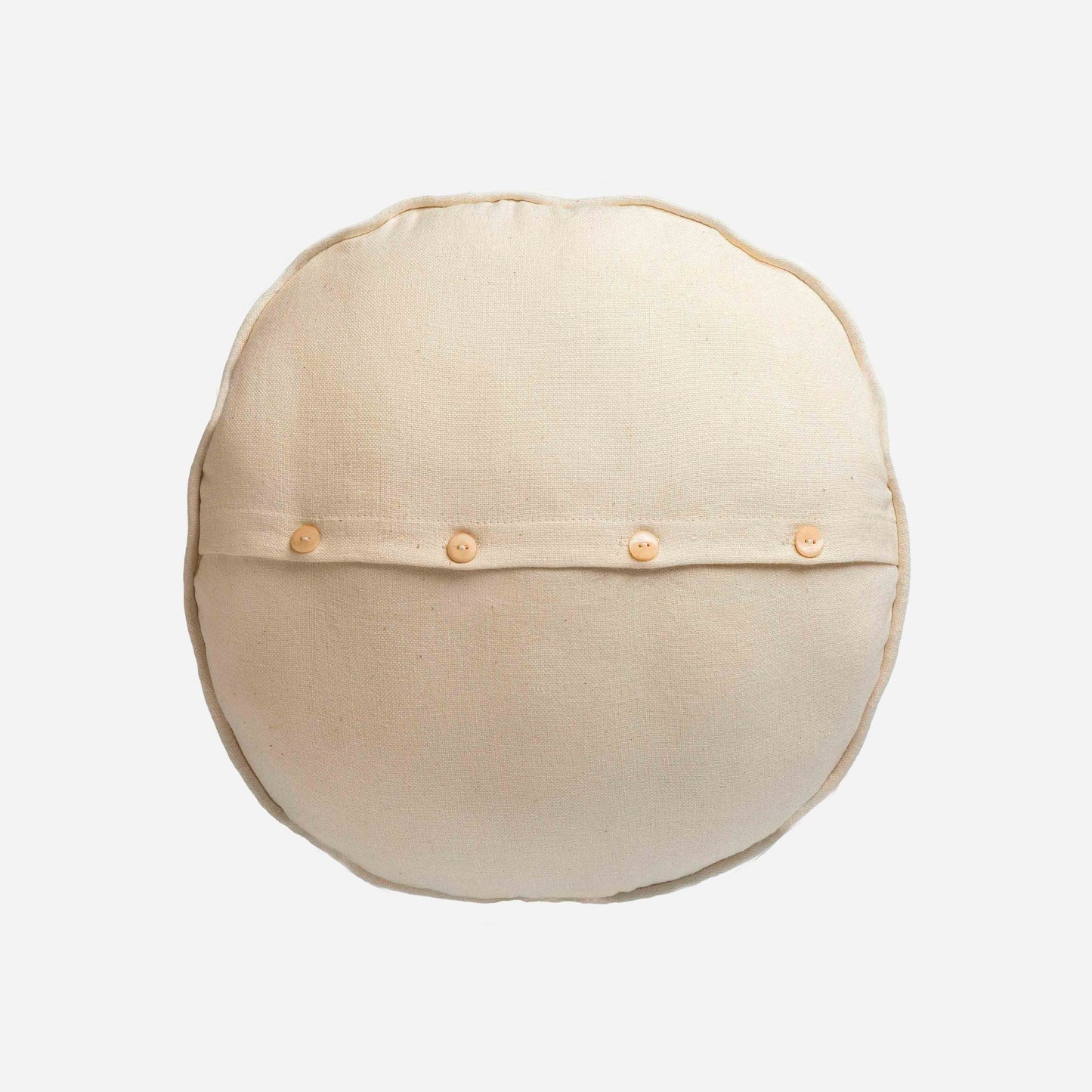 Back of the Sun Lady cushion with buttons
