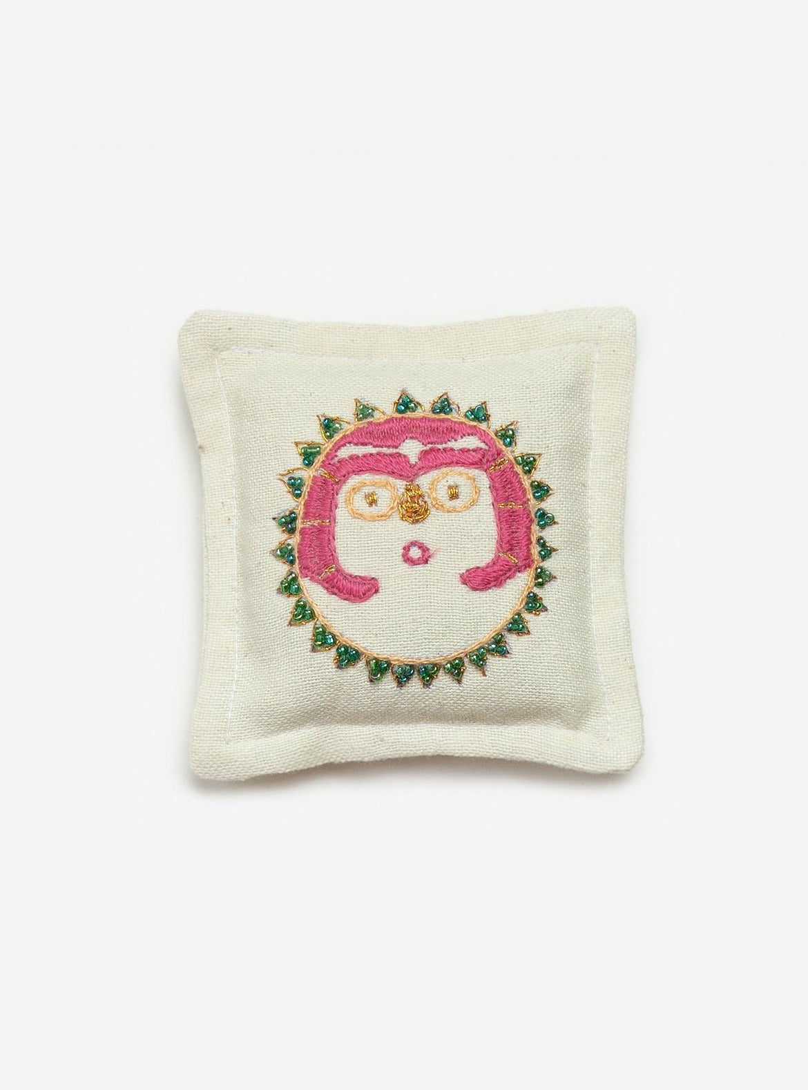 Yellow / Pink embroidered Sun Lady Lavandin sachet