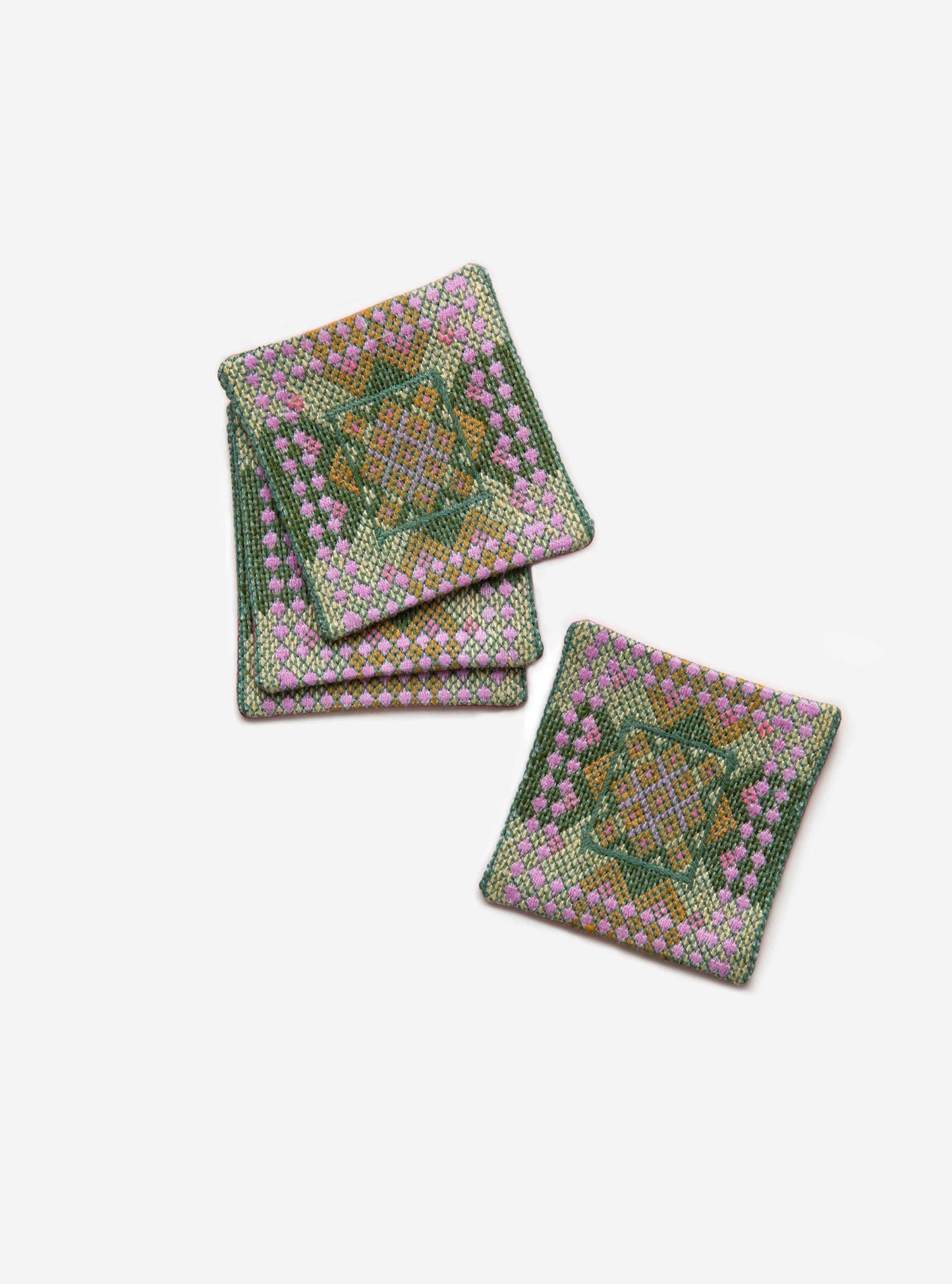 Turquoise/ Pink Javak coaster set