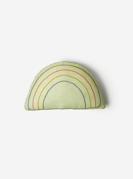 Apple Green Rainbow decorative kids cushion with embroidery