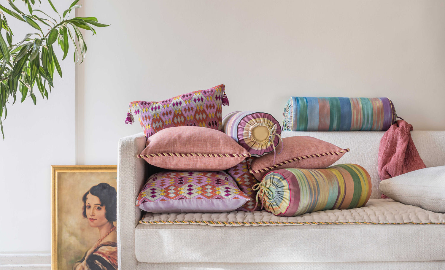 Styled Laneh colorful Cushions with sofa pad