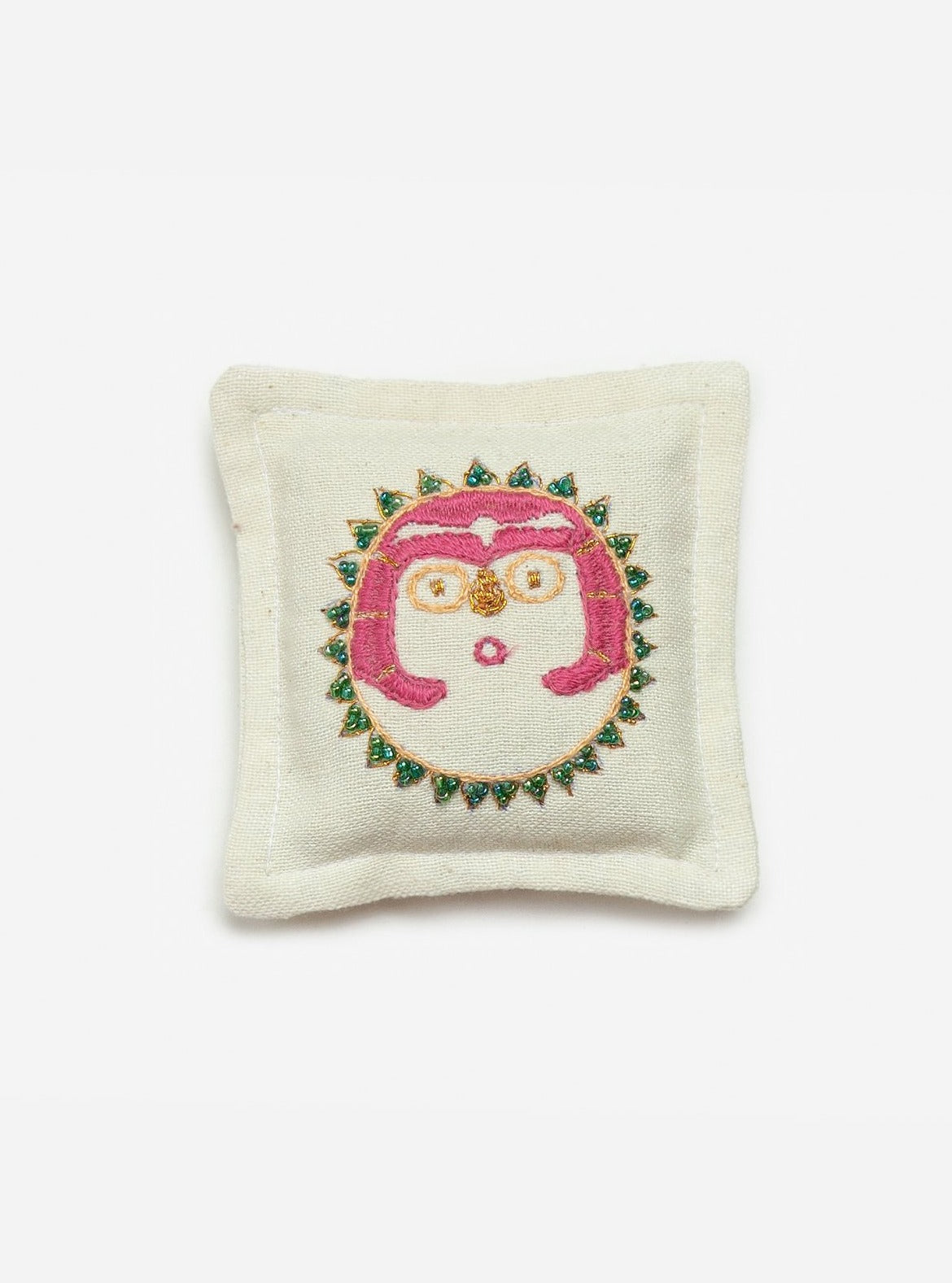 Lemon/ Pink embroidered Sun Lady Lavandin sachet
