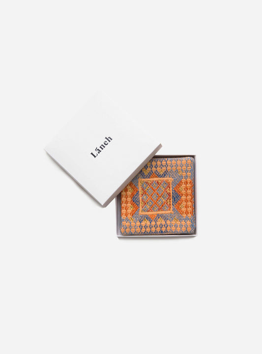 Nile blue / Peach coaster set inside a Laneh white box