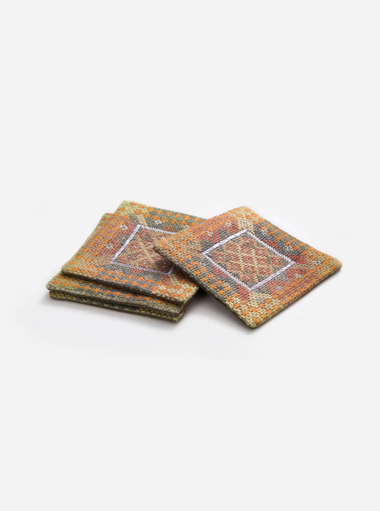 Lake green/ Silver Javak coaster set