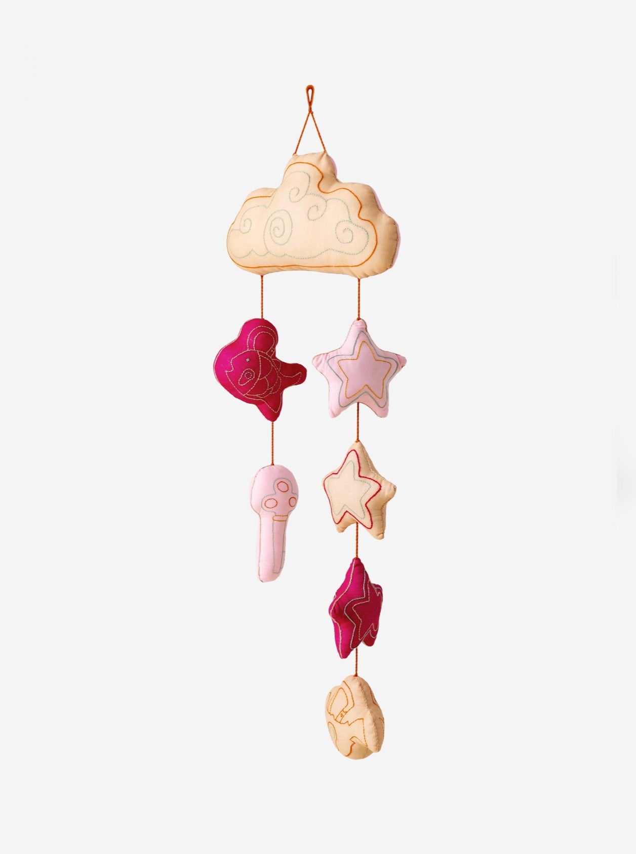 Wheat Lucky Charm baby mobile hanging from ceiling