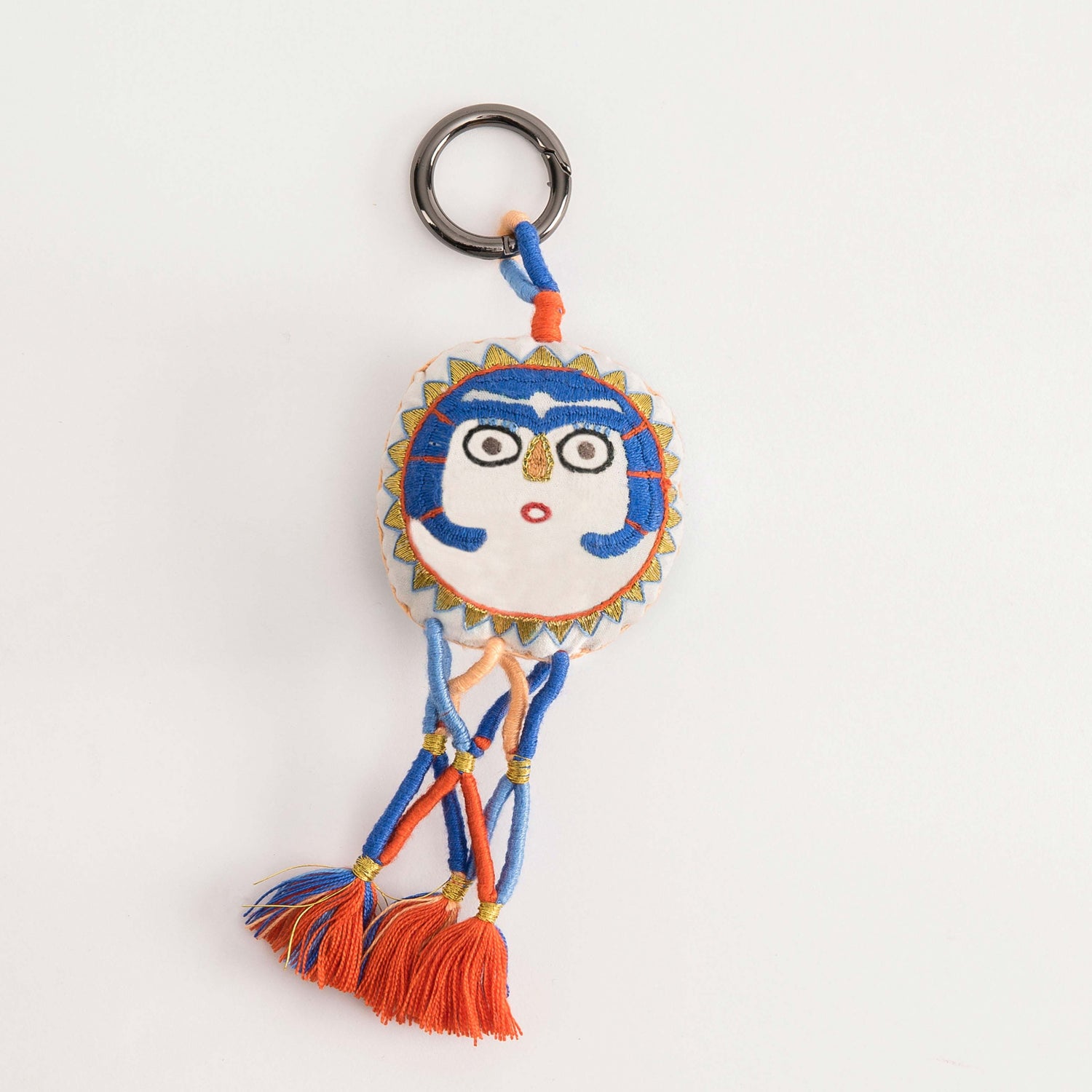 Nile blue Sunlady charm with embroidery and tassels
