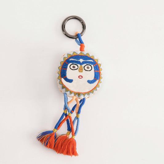 Nile blue Sunlady charm with embroidery and tassels